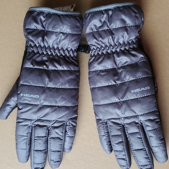HEAD  black / gray windproof gloves Size small sherpa like lining . EUC - Picture 11 of 12